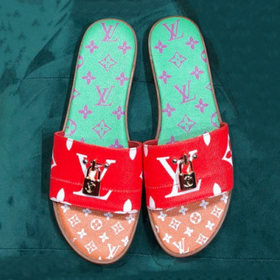 Louis Vuitton 2019 Womens Initial Logo Lock it Slipper- 루이비통 여성 이니셜 로고 슬리퍼 Lou0983x.Size(225 - 255).그린