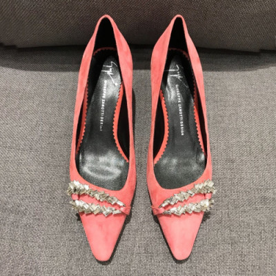 Gianvito rossi 2019 Womens Suede Strass Middle-heel Pumps - 지안비토 로시 여성 스웨이드 스트라스 미들힐 펌프스 Gia0016x.Size(220 - 250).핑크