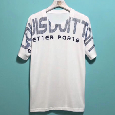 Louis Vuitton 2019 Mm/Wm Cubic Logo Crew - neck Cotton Short Sleeved T-shirt - 루이비통 남자 큐빅 로고 크루넥 코튼 반팔티 Lou0990x.Size(s - 2xl).2컬러(블랙/화이트)