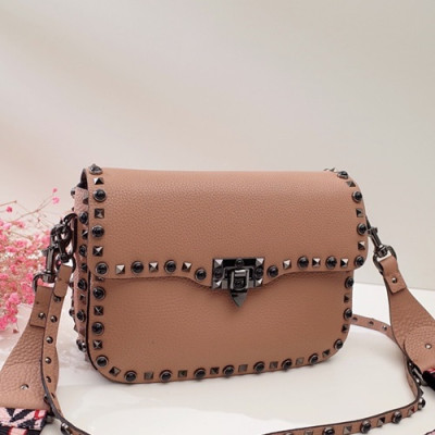 Valentino 2019 Leather Garavani Rockstud Shoudler Bag,26CM - 발렌티노 2019 레더 가라바니 락스터드 숄더백,VTB0332,26CM,핑크