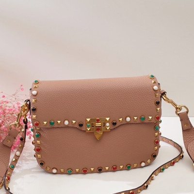 Valentino 2019 Leather Garavani Rockstud Shoudler Bag,26CM - 발렌티노 2019 레더 가라바니 락스터드 숄더백,VTB0334,26CM,핑크