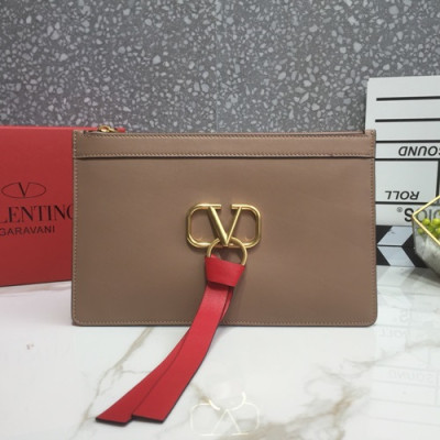 Valentino 2019 Leather Clutch Bag  - 발렌티노 2019 레더 여성용 클러치백,VTB0451,베이지브라운