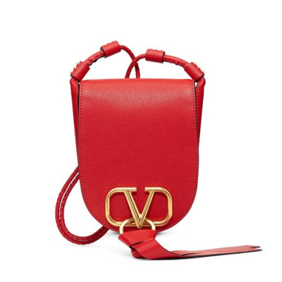 Valentino 2019 Garavani V-ring Leather Mini Shoudler Cross Bag,17CM - 발렌티노 2019 가라바니 브이링 여성용 레더 미니 숄더 크로스백 ,VTB0454,17CM,레드