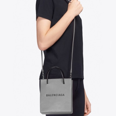 Balenciaga 2019 Leather  Mini Tote Shopper Bag,21CM - 발렌시아가 2019 레더 미니 토트 쇼퍼백,BGB0083,21CM,그레이