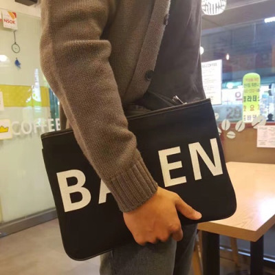 Balenciaga 2019 Canvas Clutch Bag,33CM - 발렌시아가 2019 캔버스 여성용 클러치백, BGB0164, 33cm,블랙