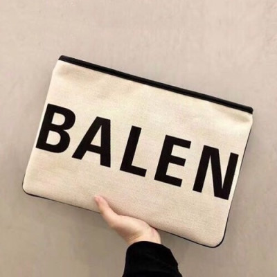 Balenciaga 2019 Canvas Clutch Bag,33CM - 발렌시아가 2019 캔버스 여성용 클러치백, BGB0165, 33cm,아이보리