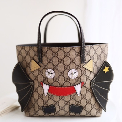 Gucci 2019 Supreme Bat Mini Tote Bag,21CM - 구찌 2019 수프림 박쥐 여성용 미니 토트백 525522,GUB0530,21CM,블랙