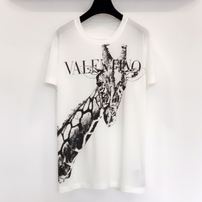 Valentino 2019 Mm/Wm Print Logo Casual Cotton Short Sleeved T-shirt - 발렌티노 남자 프린트 로고 캐쥬얼 코튼 반팔티 Val0196x.Size(s - xl).화이트