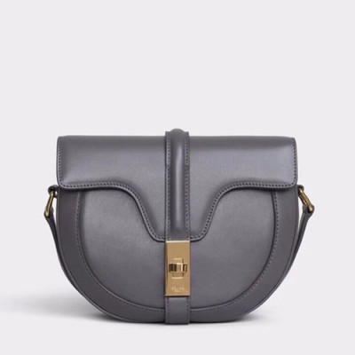 Celine 2019 Besace Leather Shoulder Bag,19CM - 셀린느 2019 베사체 레더 숄더백 ,188013-1,19CM,그레이