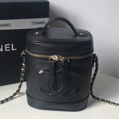 Chanel 2019 Vintage Leather Women Bucket Tote Shoulder Bag ,17CM - 샤넬 2019 빈티지 레더 여성용 버킷 토트 숄더백,CHAB0657,17CM,블랙