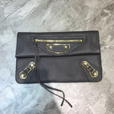 Balenciaga 2019 Leather Clutch Bag,30CM - 발렌시아가 2019 레더 여성용 클러치백, BGB0196, 30cm,그레이