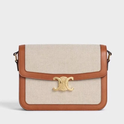 Celine 2019 Women Shoulder Bag,22.5CM - 셀린느 2019 여성용 숄더백 ,187368-11,22.5CM,브라운+베이지