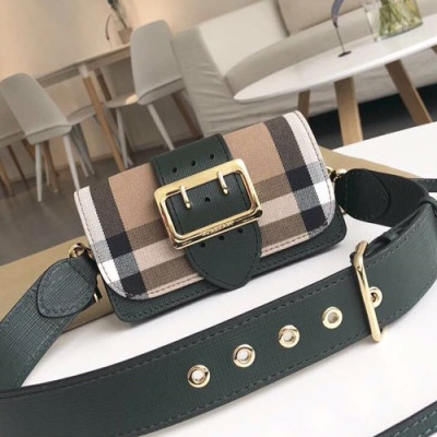 Burberry Leather House Check Buckle Small Shoulder Bag, 19.5cm - 버버리 레더 하우스체크 버클 스몰 숄더백 ,BURB0092,19.5cm,그린