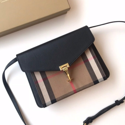 Burberry 2019 Leather House Check Cross Bag, 25cm - 버버리 2019 레더 하우스 체크 크로스백,BURB0095,25cm,블랙