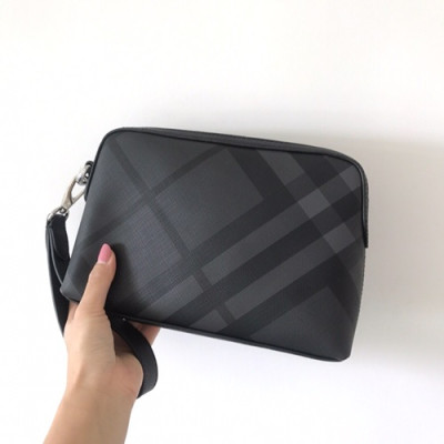 Burberry 2019 Leather Clutch Bag, 25cm - 버버리 2019 레더 남성용 클러치백 ,BURB0111,25cm,다크그레이