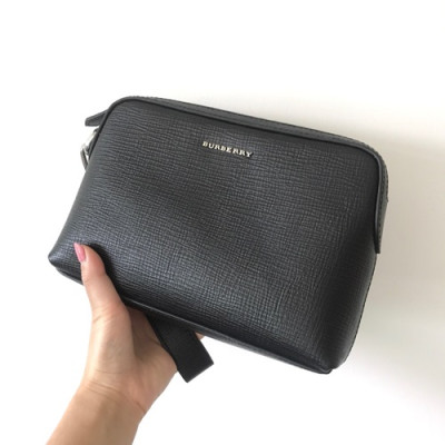 Burberry 2019 Leather Clutch Bag, 25cm - 버버리 2019 레더 남성용 클러치백 ,BURB0112,25cm,블랙