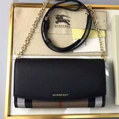 Burberry 2019 Wallet Clutch Chain Shoulder Cross Bag, 21cm - 버버리 2019 월릿 클러치 체인 숄더 크로스백 ,BURB0198,21cm,블랙