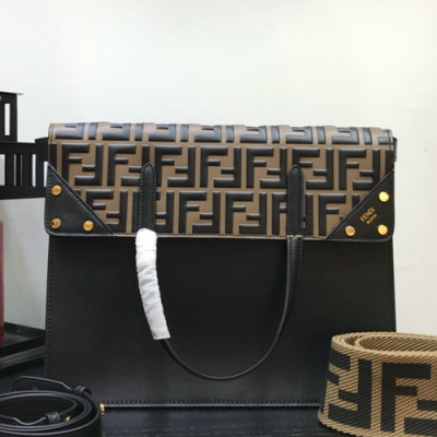 Fendi 2019 Leather Tote Bag ,30CM - 펜디 2019 레더 여성용 토트백  FENB0163,30CM,블랙