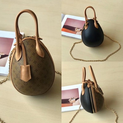 Louis Viutton 2019 Monogram Egg Chain Tote Shouder Bag ,20cm - 루이비통 2019 모노그램 에그 체인 토트 숄더백 M44587,LOUB1197,20cm,연브라운+블랙