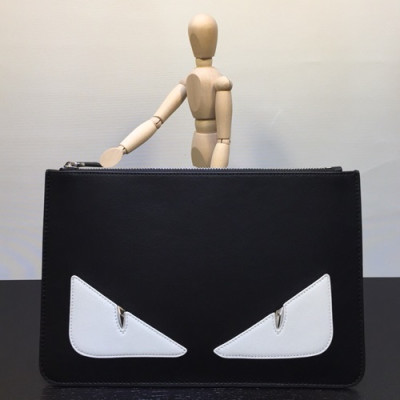 Fendi 2019 Leather Bag Bugs Clutch Bag ,29.5CM - 펜디 2019 레더 남여공용 백버그 클러치백 FENB0234,29.5CM,블랙