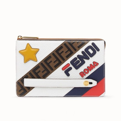 Fendi 2019 Leather Clutch Bag ,24CM - 펜디 2019 레더 남여공용 클러치백 FENB0265,24CM,화이트