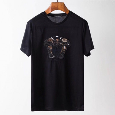 Versace 2019 Mens Medusa Cotton Short Sleeved Tshirt - 베르사체 남성 메두사 코튼 반팔티 Ver0226x.Size(m - 2xl).블랙