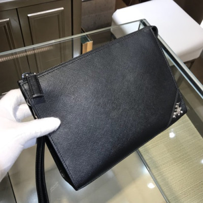 Prada 2019 Saffiano Mens Clutch Bag ,24CM - 프라다 2019 사피아노 남성용 클러치백 2NE009-7,24CM,블랙