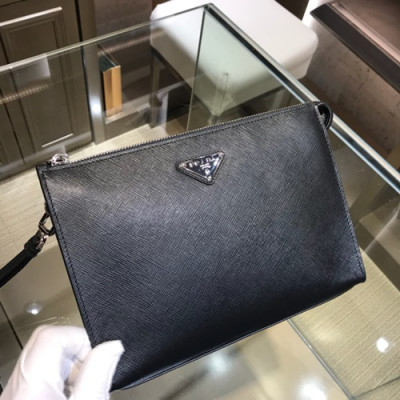 Prada 2019 Saffiano Mens Clutch Bag ,24CM - 프라다 2019 사피아노 남성용 클러치백 2NE009-8,24CM,블랙