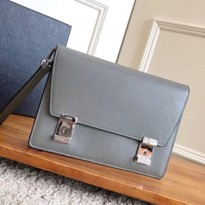 Prada 2019 Saffiano Mens Clutch Bag ,25.5CM - 프라다 2019 사피아노 남성용 클러치백 2VF016-5,25.5CM,그레이