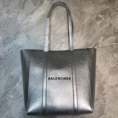 Balenciaga 2019 Leather Tote Shoulder Shopper Bag,21/28CM - 발렌시아가 2019 레더 토트 숄더 쇼퍼백,BGB0272,21/28CM,실버