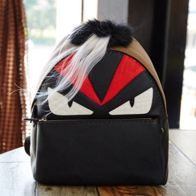 Fendi 2019 Leather Bag Bugs Back Pack ,38CM - 펜디 2019 레더 남여공용 백버그 백팩  FENB0302,38CM,블랙