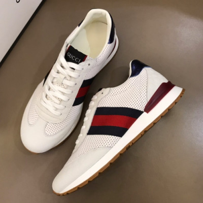 [클래식]Gucci 2019 Mens Ace Leather Sneakers - 구찌 남성 에이스 레더 스니커즈 Guc01083x.Size(240 - 270).화이트