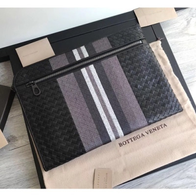 Bottega Veneta 2019 Leather Clutch Bag,34cm - 보테가 베네타 2019 레더 남성용 클러치백 357545,BVB0189,34cm,블랙