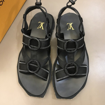 Louis Vuitton 2019 Mens Logo Velcro Sandal - 루이비통 남성 로고 벨크로 샌들 Lou01057x.Size(240 - 275).블랙