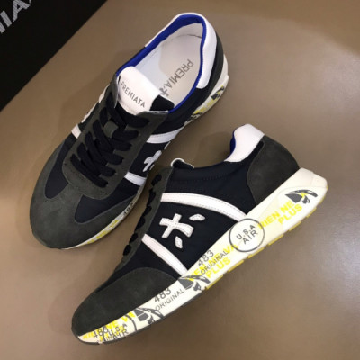 Premiata 2019 Mens Initial Logo Cajual Suede Sneakers  - 프리미아타 남성 이니셜 로고 캐쥬얼 스웨이드 스니커즈 Prem006x.Size(240 - 275).블랙