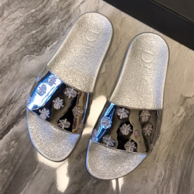 [여름추천템]Dior 2019 Mens Initial Logo Leather Slipper - 디올 남성 이니셜 로고 레더 슬리퍼 Dio0256x.Size(240 - 270).실버