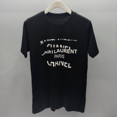 Chanel 2019 Mens Logo Printing Crew-neck Cotton Short Sleeved Tshirt - 샤넬 남성 로고 프린팅 크루넥 코튼 반팔티 Cnl0433x.Size(m - 3xl).블랙