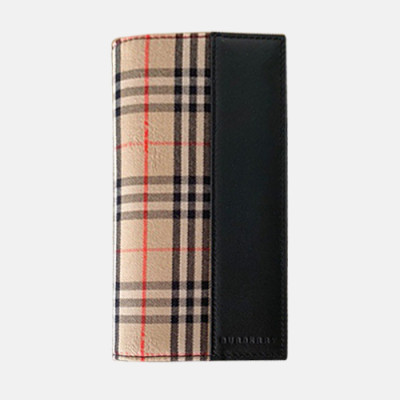 Burberry 2019 Check Leather Wallet - 버버리 체크 레더 남성용 장지갑 BURW0003.Size(19CM).블랙