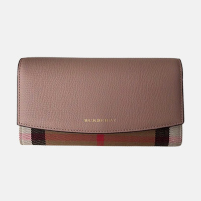 Burberry 2019 Banner Leather Wallet - 버버리 배너 레더 장지갑 BURW0007.Size(19CM).연핑크