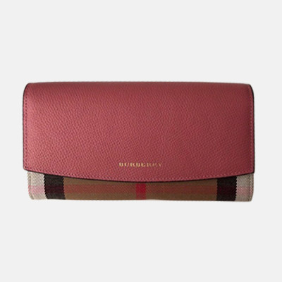 Burberry 2019 Banner Leather Wallet - 버버리 배너 레더 장지갑 BURW0008.Size(19CM).핑크