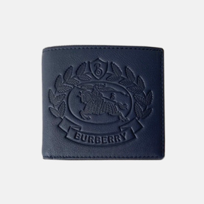 Burberry 2019 Leather Wallet - 버버리 남여공용 레더 반지갑 BURW0027.네이비