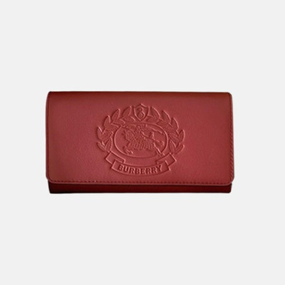 Burberry 2019 Leather Wallet - 버버리 남여공용 레더 장지갑 BURW0032.Size(19CM).레드