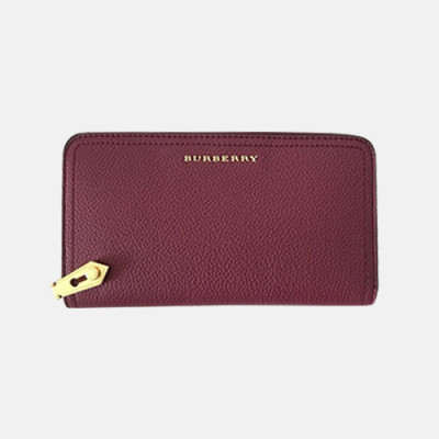 Burberry 2019 Leather Milton Zip Round Wallet - 버버리 여성용 레더 밀턴 지퍼 라운드 장지갑 BURW0071.Size(19.5CM).와인