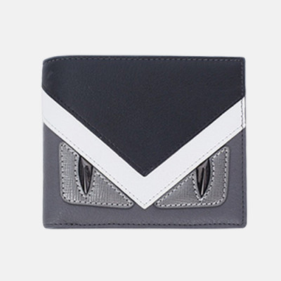 Fendi 2019 Leather Wallet - 펜디 남여공용 레더 반지갑 FENW0003.Size(11.5cm).그레이