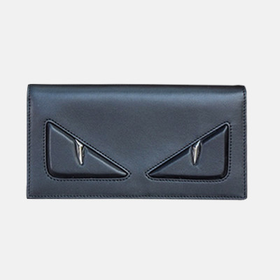 Fendi 2019 Leather Wallet - 펜디 남여공용 레더 장지갑 FENW0018.Size(18.5cm).블랙