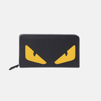 Fendi 2019 Leather Zip Round Wallet - 펜디 남여공용 레더 지퍼 라운드 장지갑 FENW0033.Size(20cm).블랙