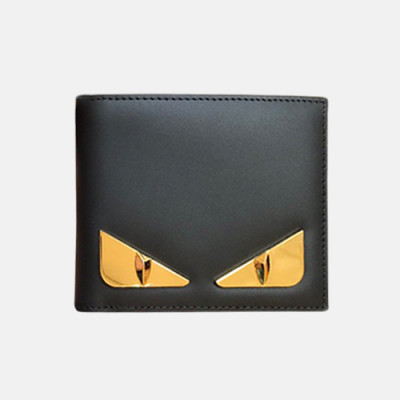 Fendi 2019 Leather Wallet - 펜디 남여공용 레더 반지갑 FENW0048.Size(11.5cm).블랙