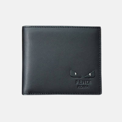 Fendi 2019 Leather Wallet - 펜디 남여공용 레더 반지갑 FENW0055.Size(11.5cm).블랙