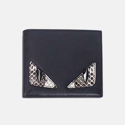 Fendi 2019 Leather Wallet - 펜디 남여공용 레더 반지갑 FENW0074.Size(11.5cm).블랙