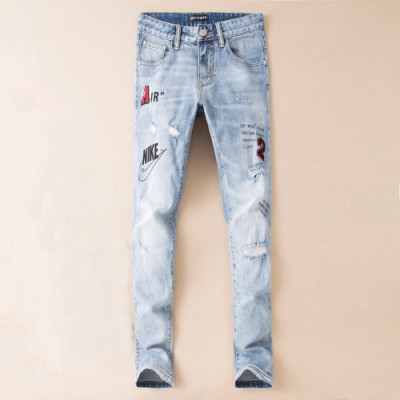 Off white 2019 Mens Logo Denim Pants - 오프화이트 남성 로고 데님 팬츠 Off0090x.Size(28 - 38).블루